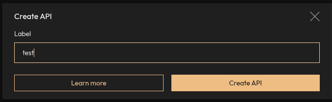 Создание API-ключа на Aster.