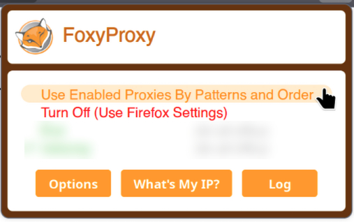 Включение FoxyProxy через паттерны.